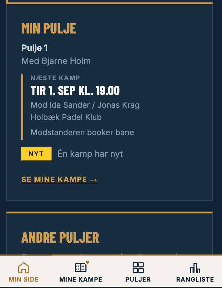 Her ser du en markering i guld, der fortæller dig, at der er nyt om kampen